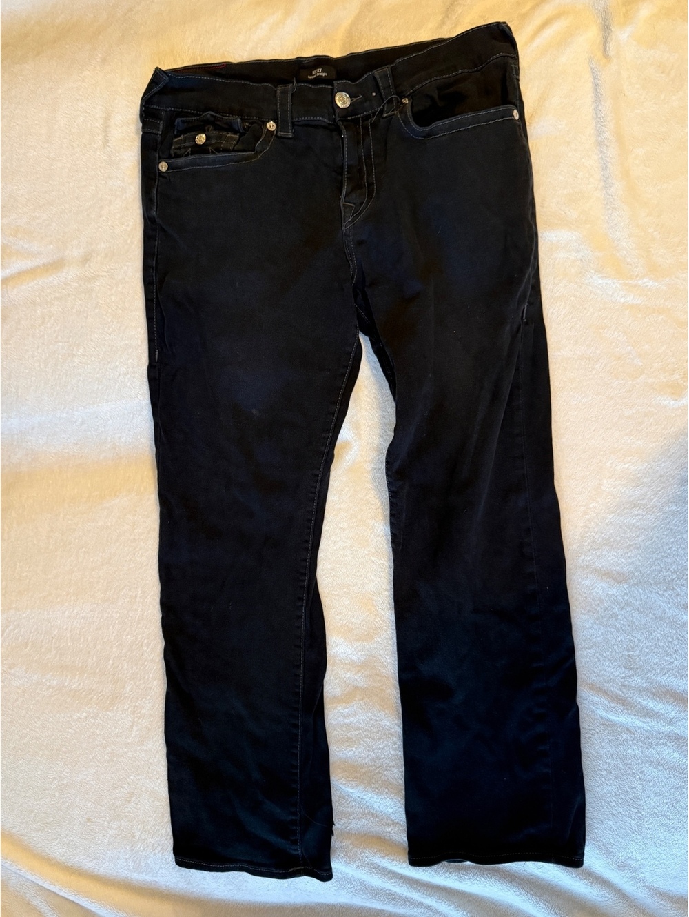 True Religion Ricky Jeans Mens 34 Black Relaxed Straight